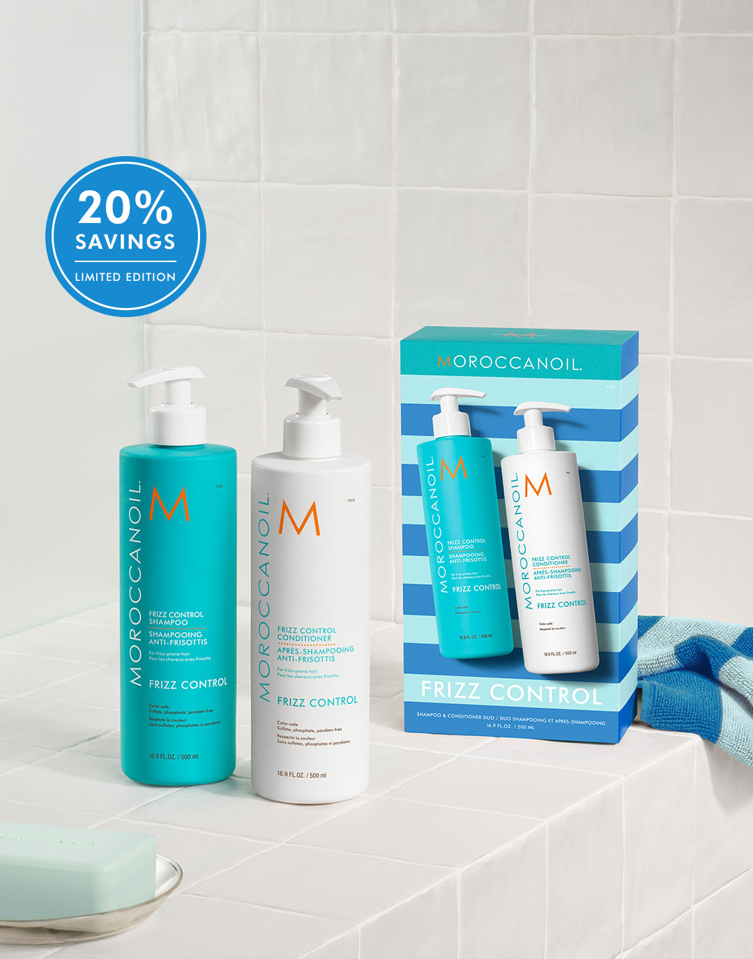 Frizz Control Shampoo & Conditioner Half-Liter Set – | Moroccanoil