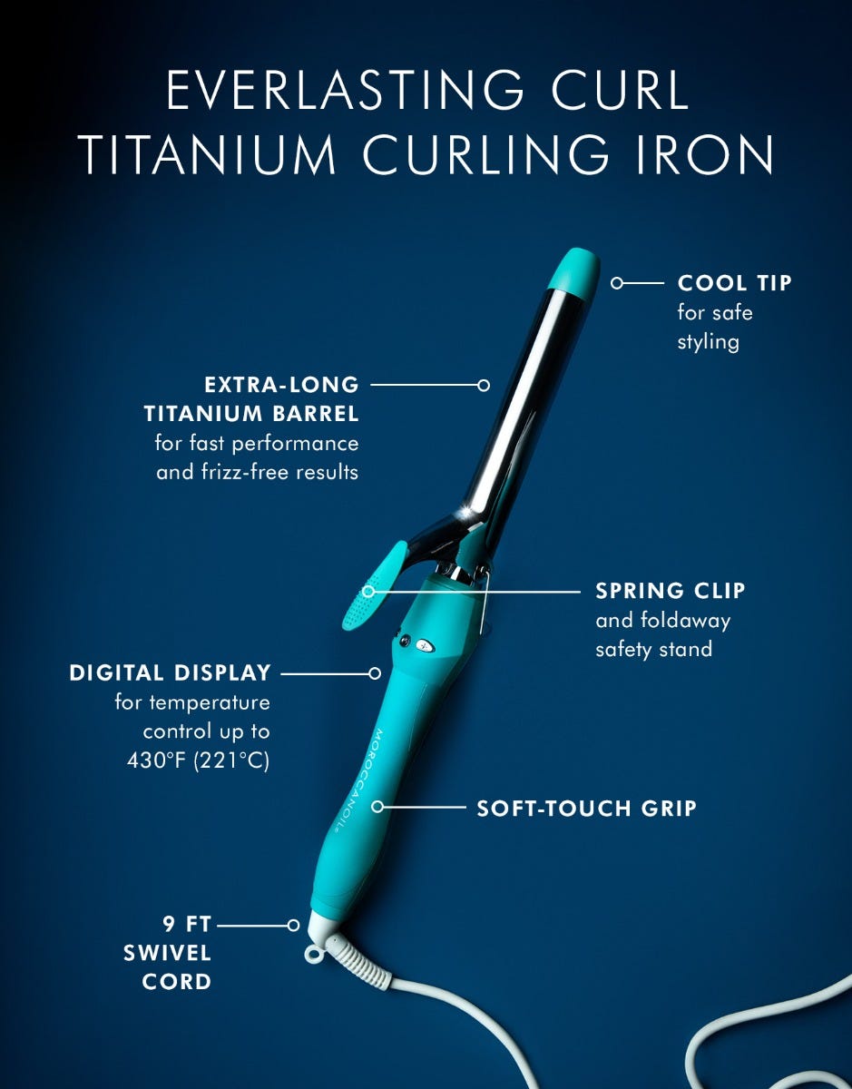 Moroccanoil Everlasting Curl Titanium Curling newest Iron